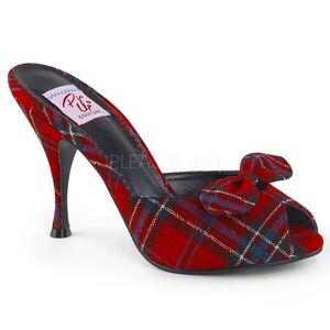 PinUp Couture Plaid / Tartan Bow Mules